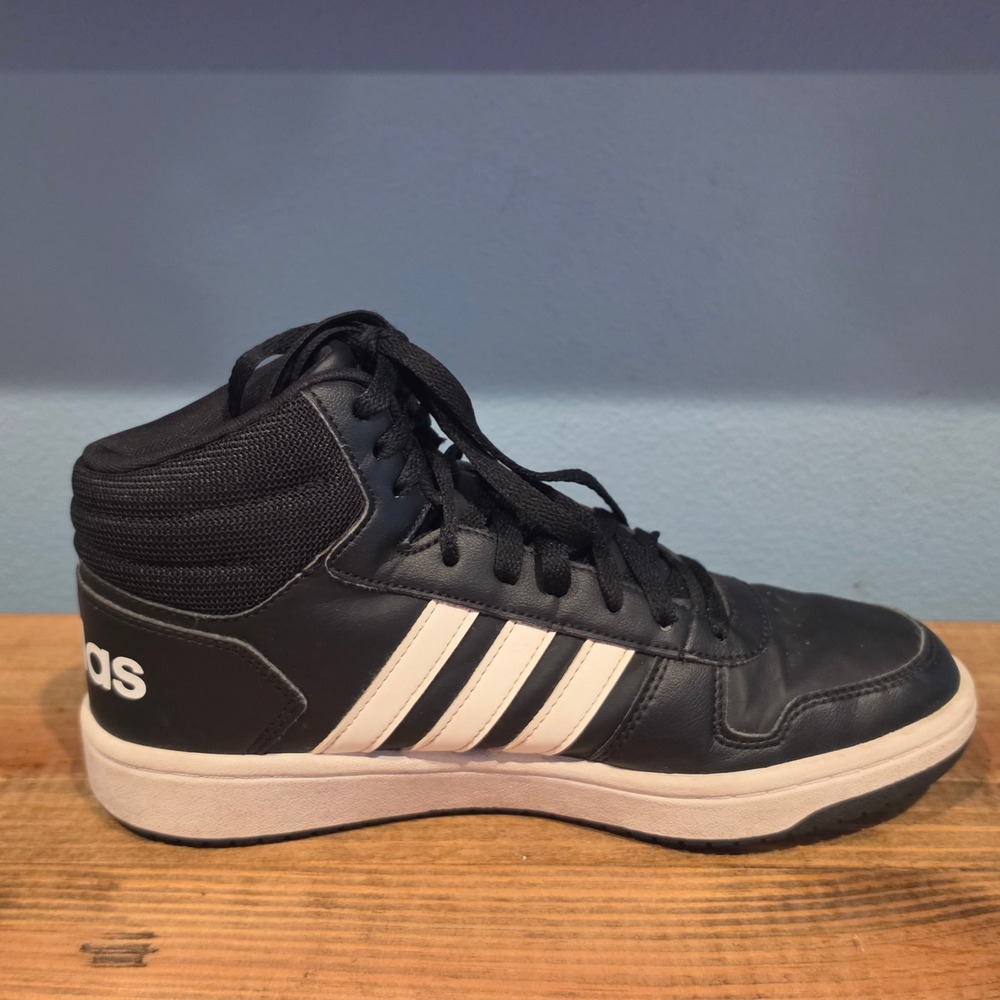 Adidas Mens Hoops 2.0 Mid Basketball Shoes Black White B44621 Size 8.5 - Picture 8 of 10